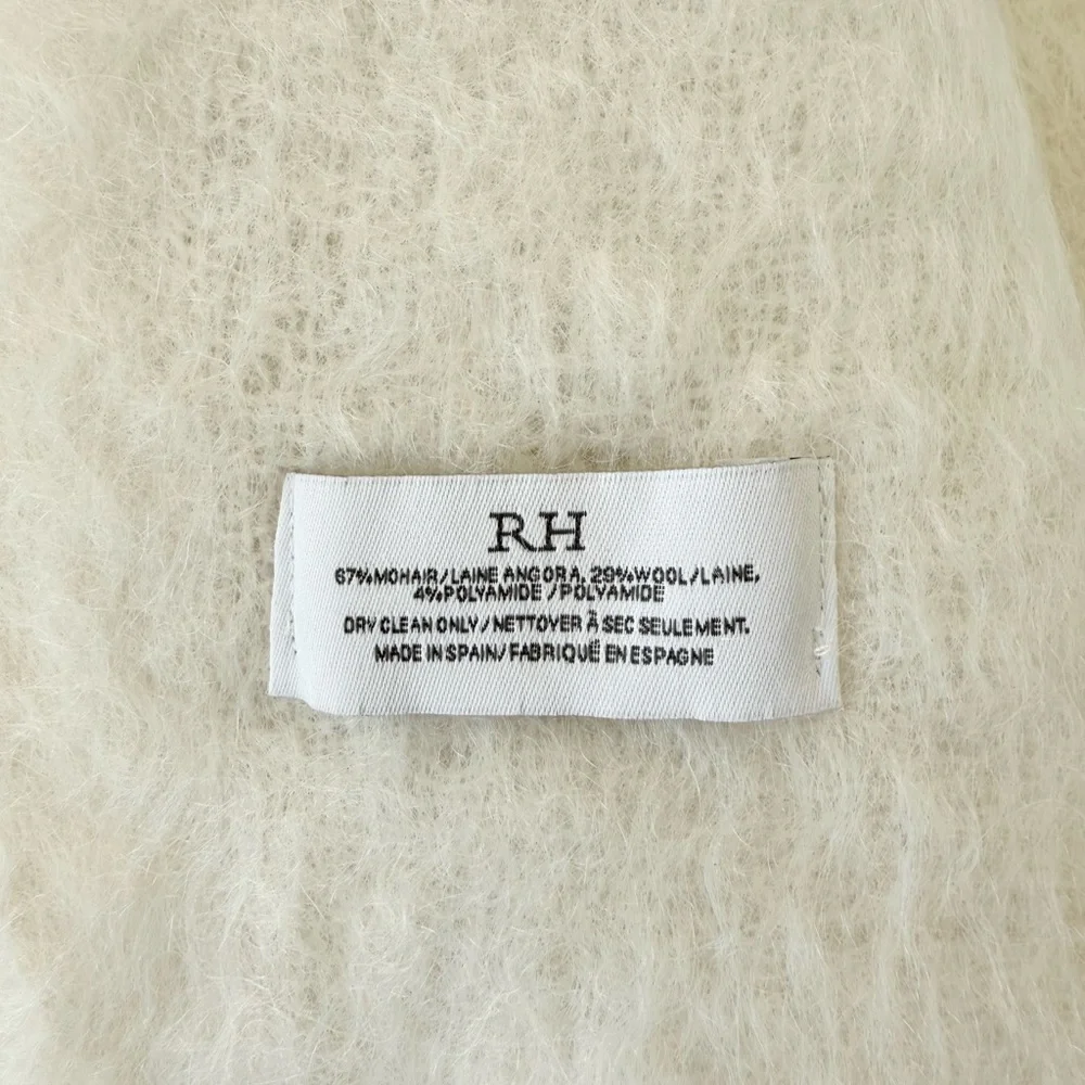 Restoration Hardware Cozy Cream Throw Blanket